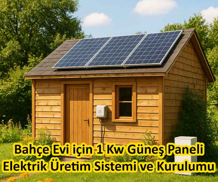 Bahçe Evi için 1 Kw Güneş Paneli Elektrik Üretim Sistemi