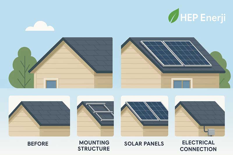 Çatı Üstü Güneş Enerjisi Santrali Kurulumu Aşamaları