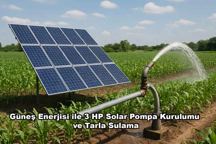 Güneş Enerjisi ile 3 HP Solar Pompa Kurulumu ve Tarla Sulama